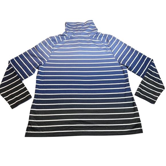 Karen Scott Sport Funnel Neck Ombre Striped Sweatshirt Size X-Large NEW Coastal - Picture 2 of 9